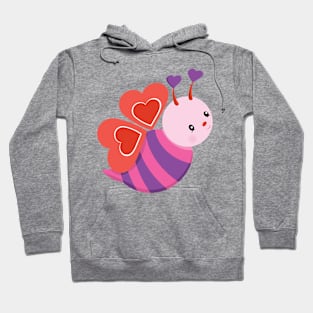 Cute Bee Valentine's day Design Hoodie